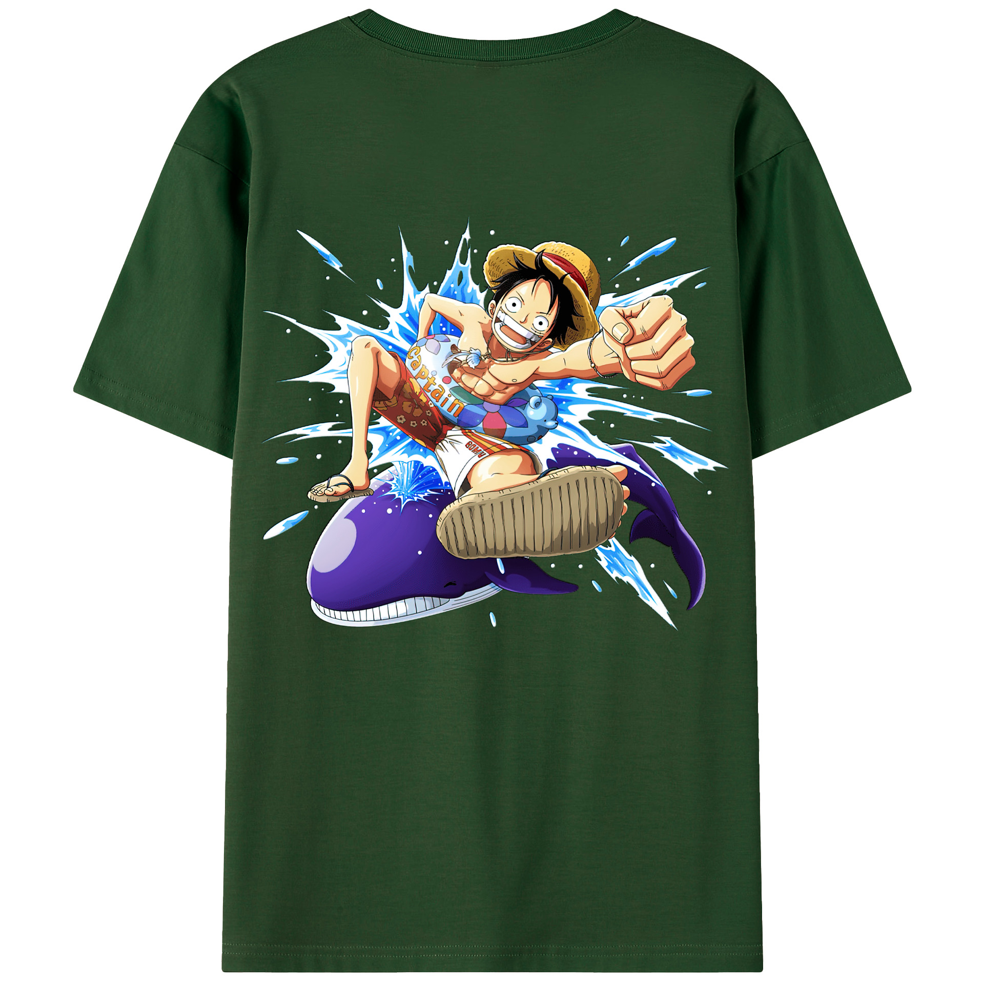 ワンピース モンキー・D・ルフィ ONE PIECE Monkey D. Luffy 綿100％半袖Tシャツ（背面プリント）